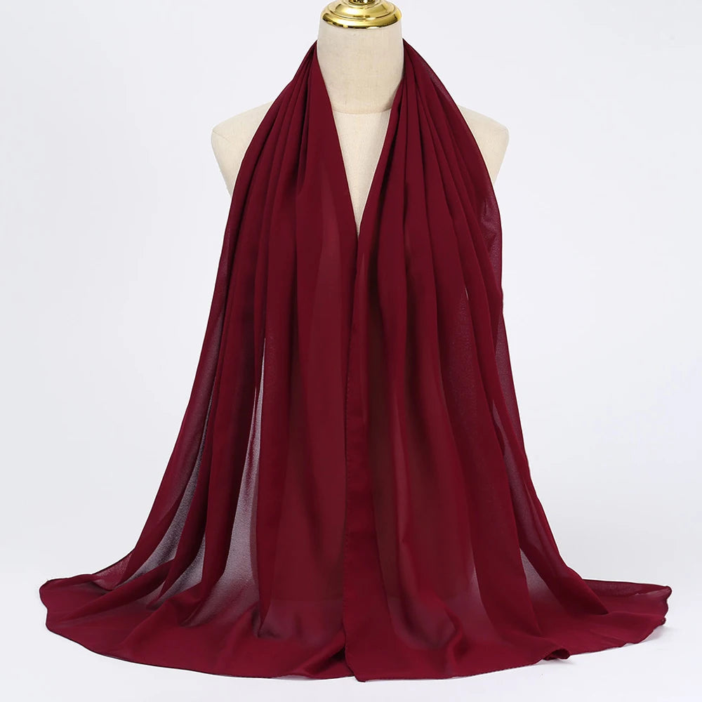 Hijab mousseline chiffon uni 175x70 cm Naeloura — vue secondaire 54