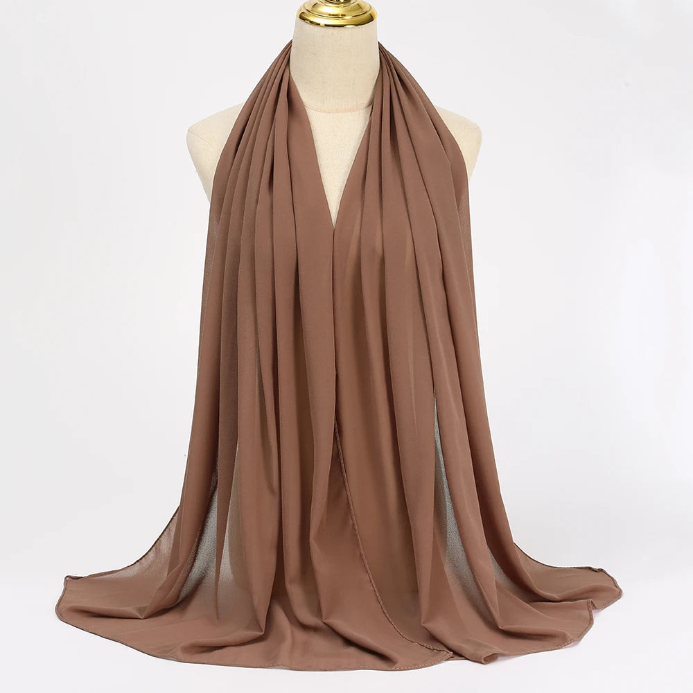 Hijab mousseline chiffon uni 175x70 cm Naeloura — vue secondaire 63