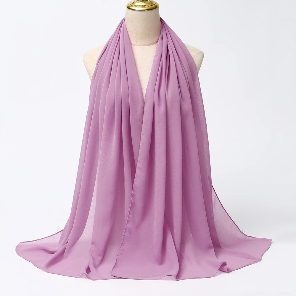 Hijab mousseline chiffon uni 175x70 cm Naeloura — vue secondaire 53