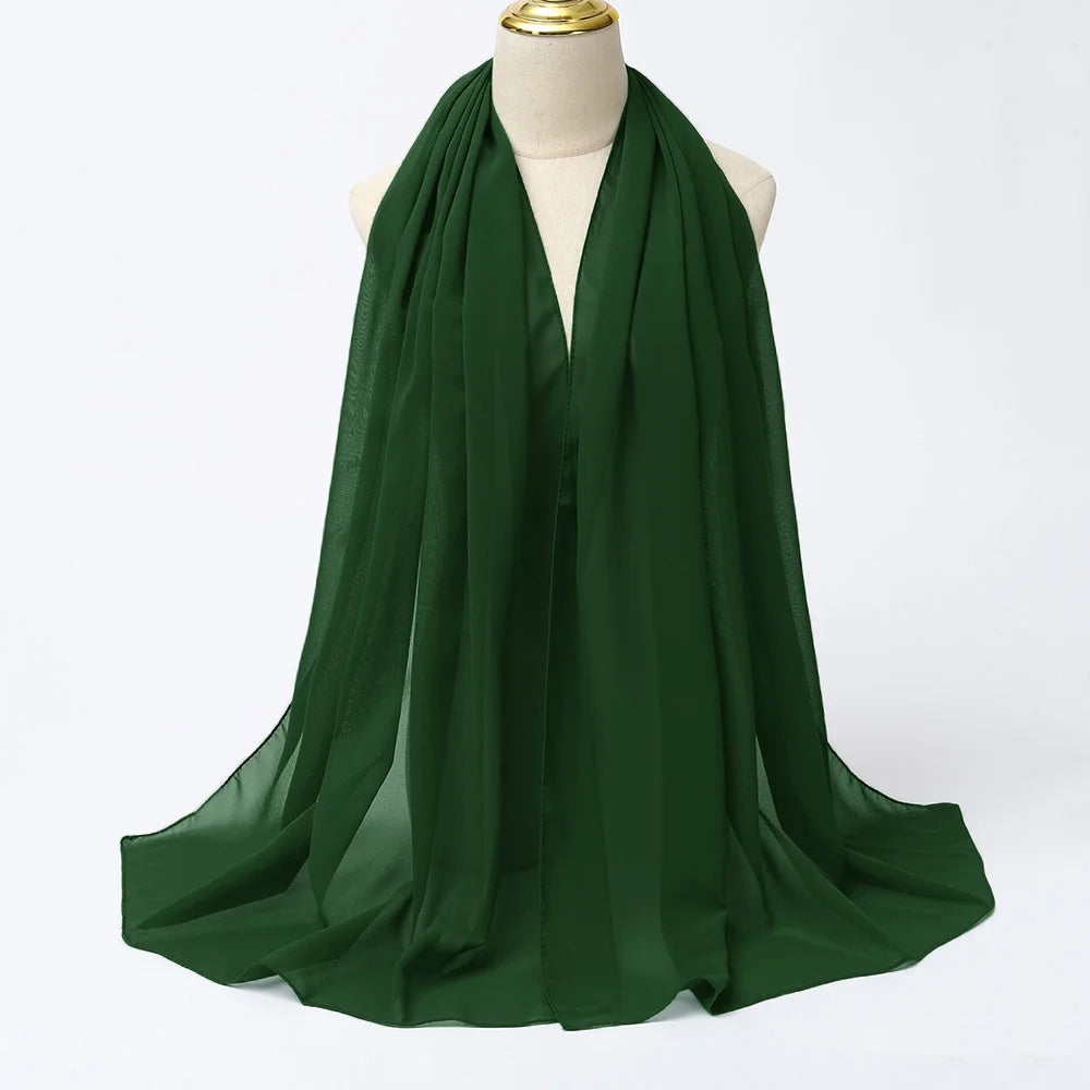 Hijab mousseline chiffon uni 175x70 cm Naeloura — vue secondaire 38
