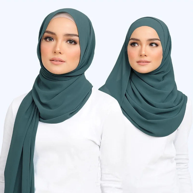 Hijab mousseline chiffon uni 175x70 cm Naeloura — vue secondaire 3