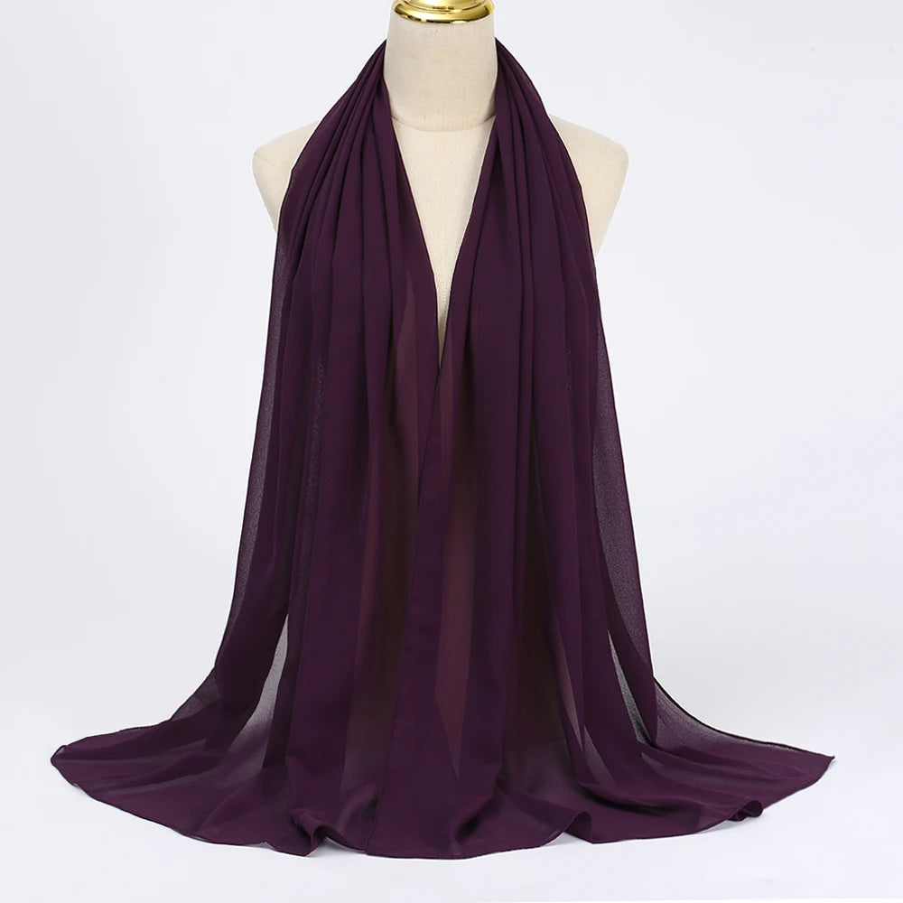 Hijab mousseline chiffon uni 175x70 cm Naeloura — vue secondaire 26