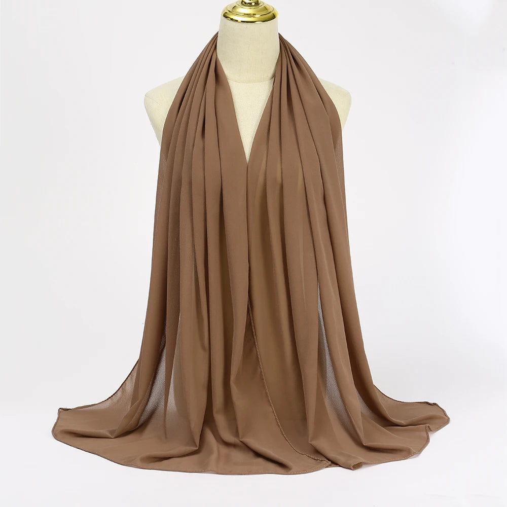 Hijab mousseline chiffon uni 175x70 cm Naeloura — vue secondaire 32