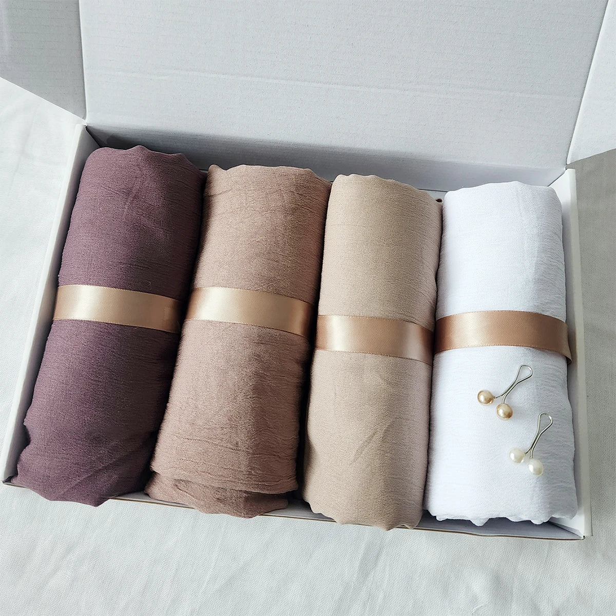 Lot de 4 hijabs coton froissé Naeloura — vue secondaire 2
