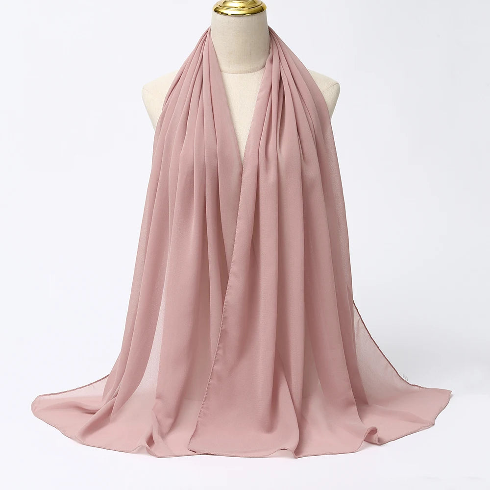 Hijab mousseline chiffon uni 175x70 cm Naeloura — vue secondaire 62