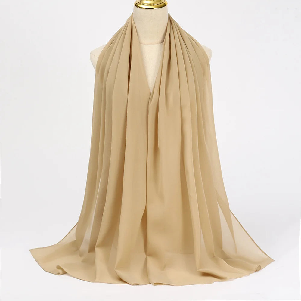 Hijab mousseline chiffon uni 175x70 cm Naeloura — vue secondaire 40