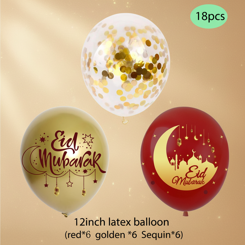 Ballons Aïd fond beige doré