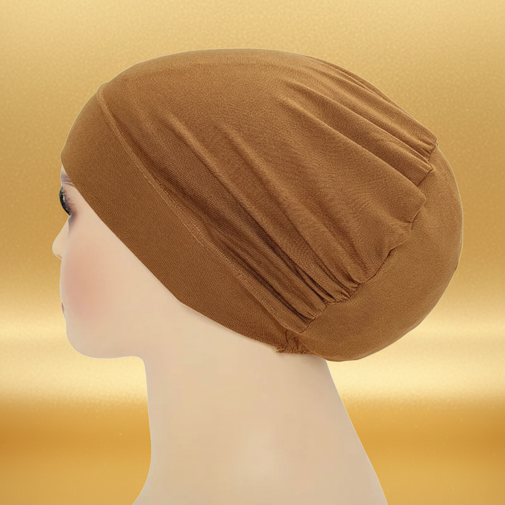 Bonnet hijab fond beige doré