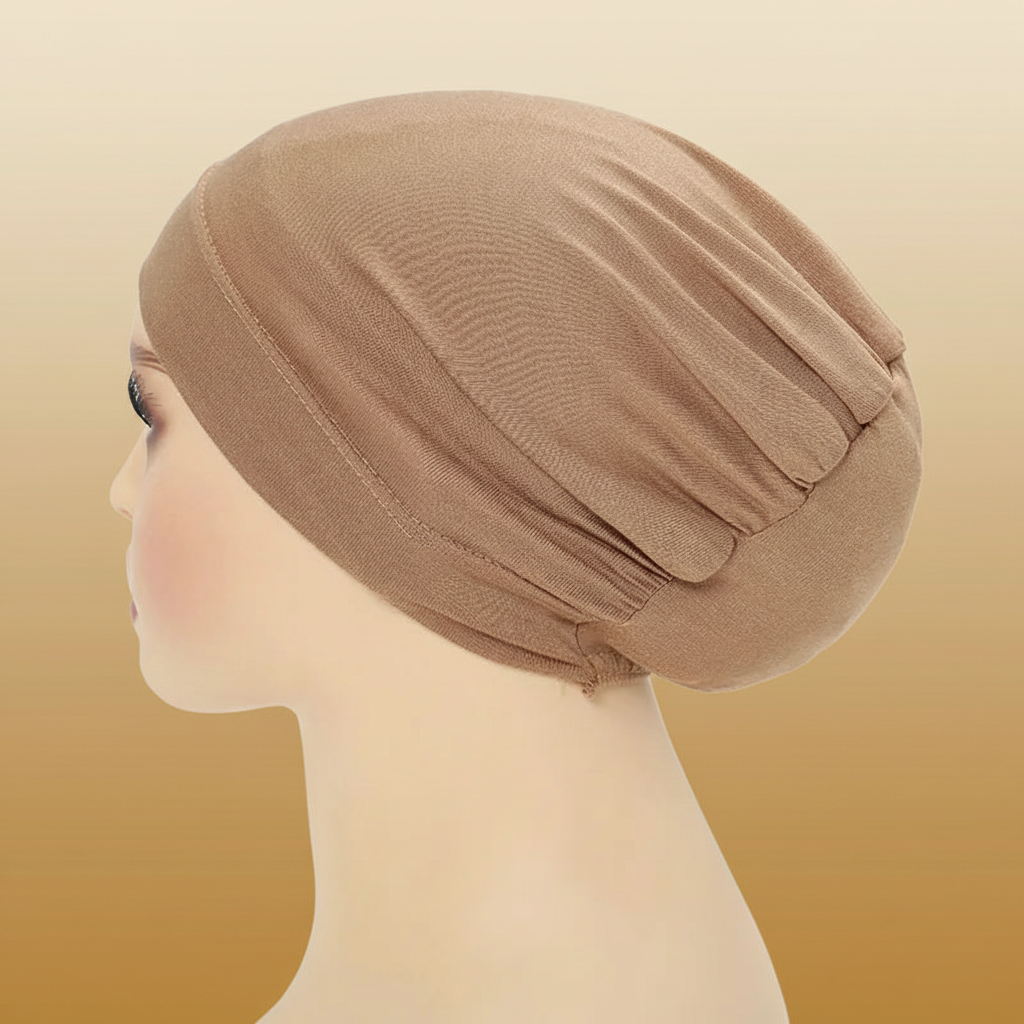 Bonnet hijab fond beige doré