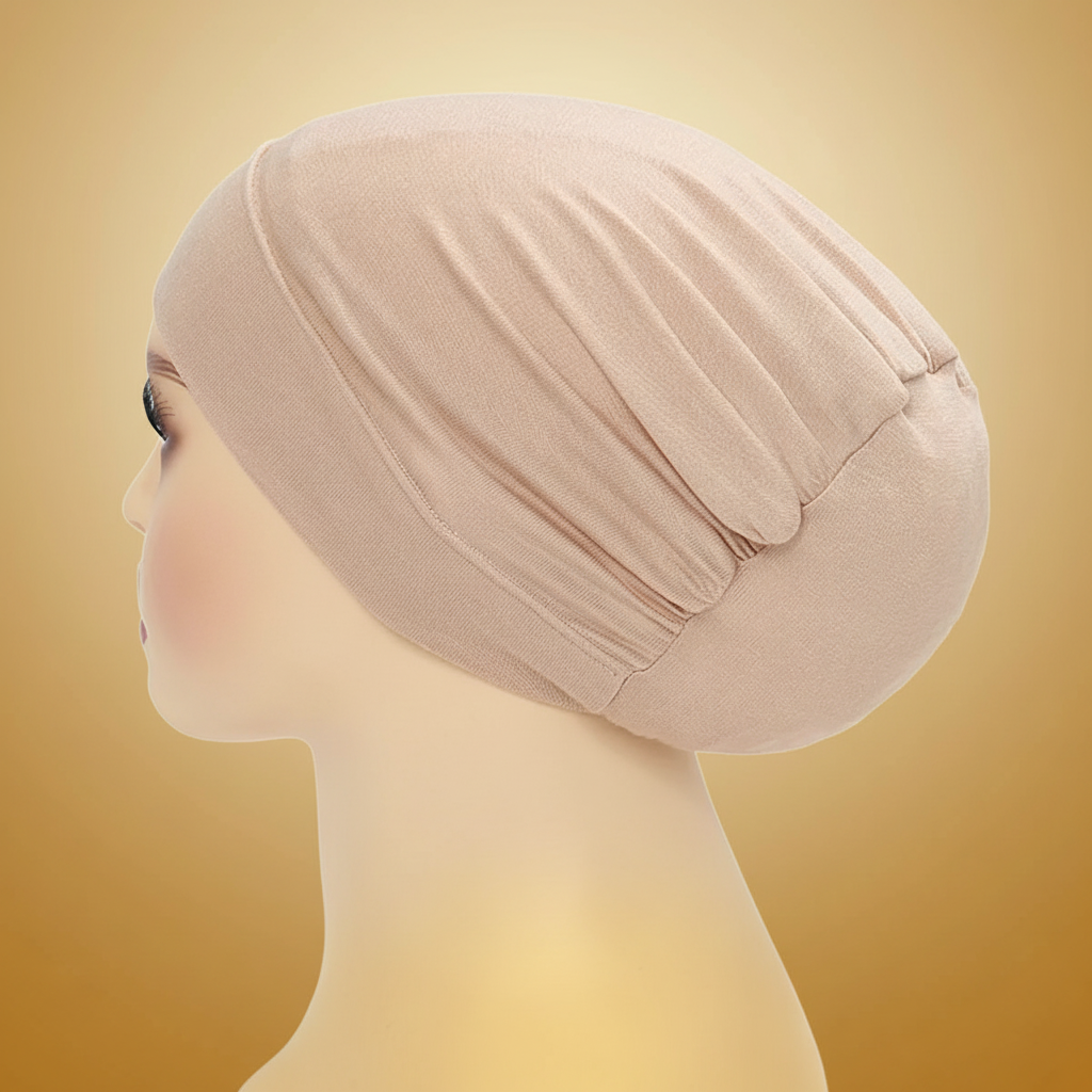 Bonnet hijab fond beige doré