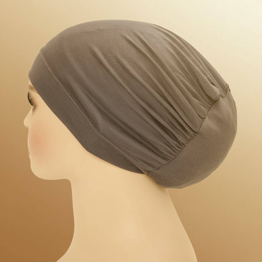 Bonnet hijab fond beige doré