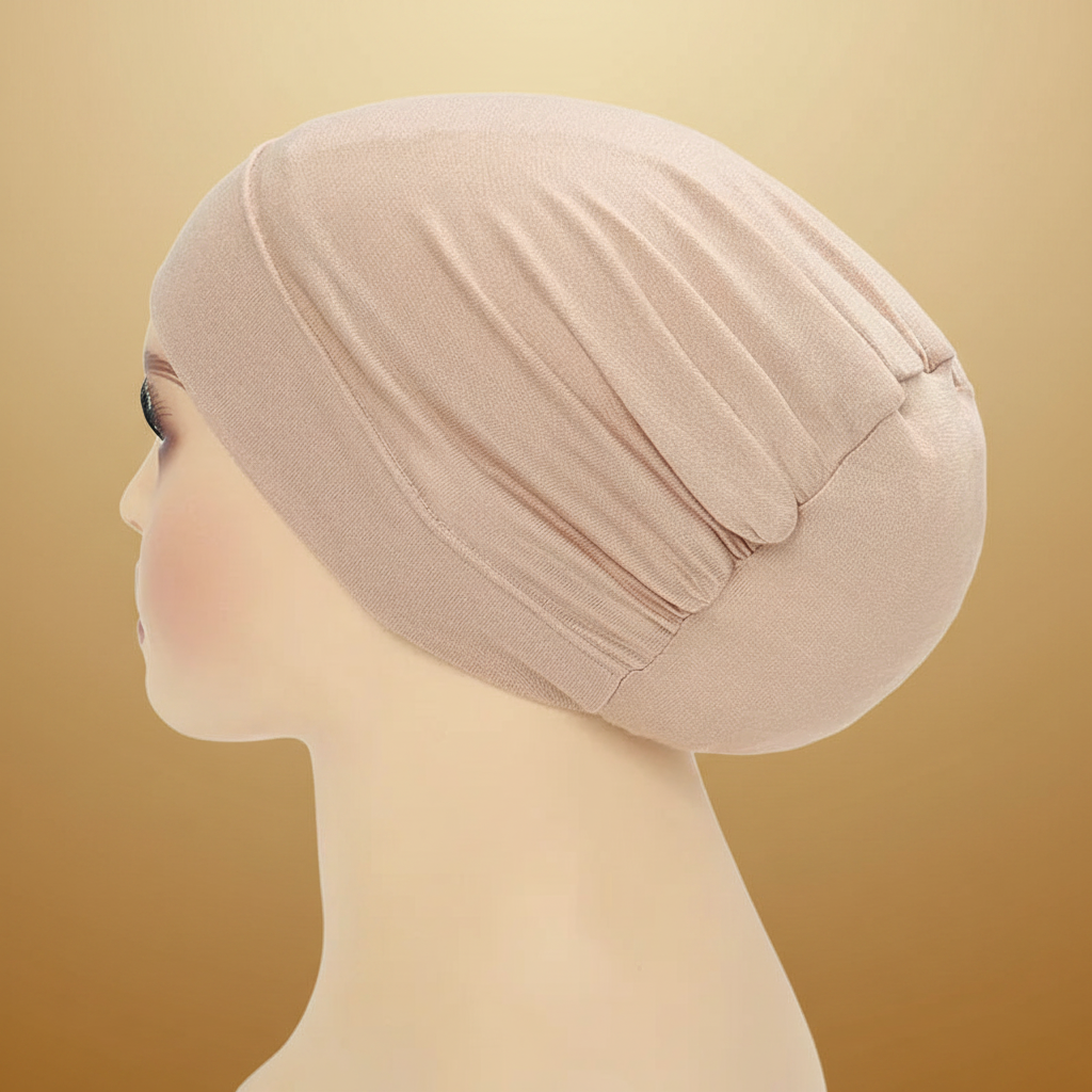 Bonnet hijab fond beige doré