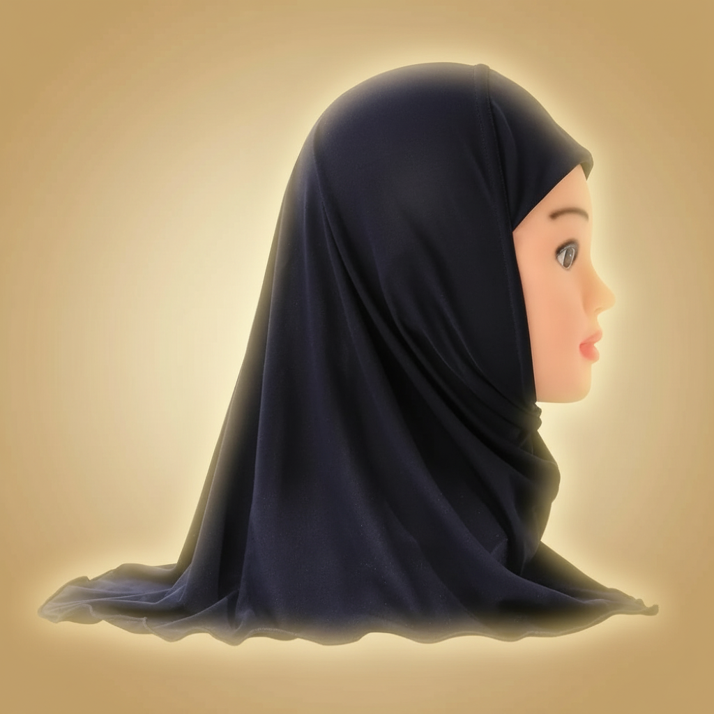 Hijab enfant fond beige doré