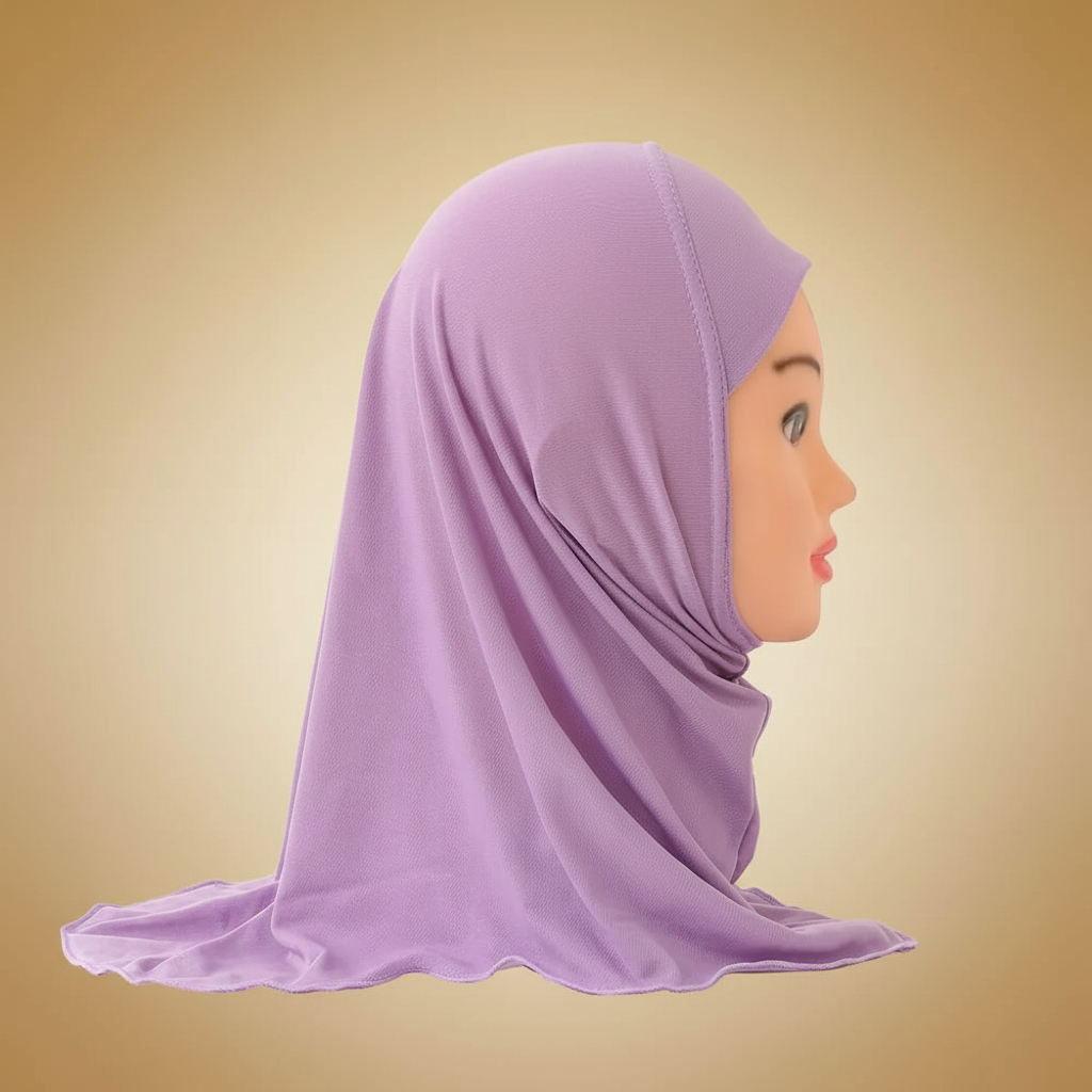 Hijab enfant fond beige doré