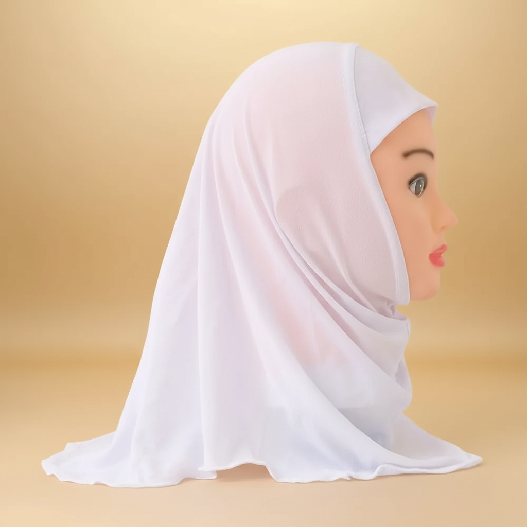 Hijab enfant fond beige doré