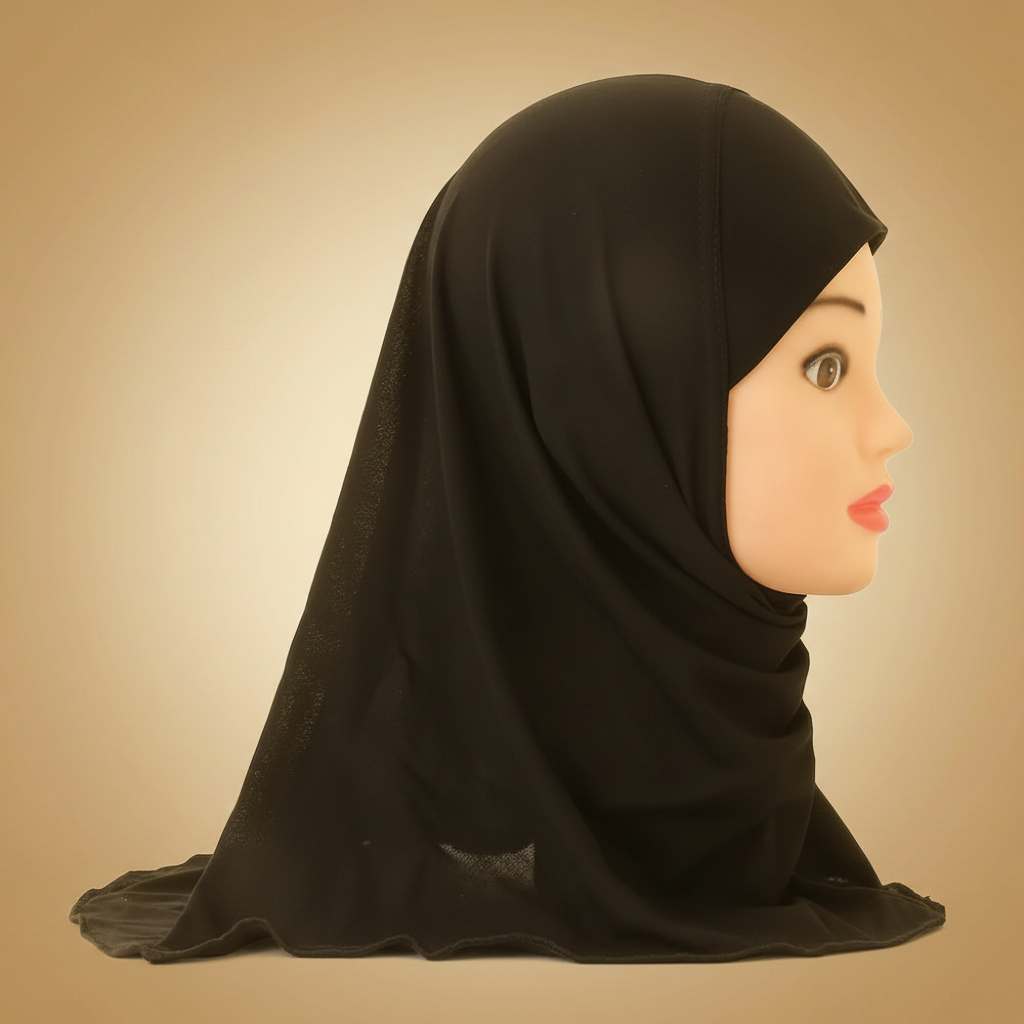 Hijab enfant fond beige doré