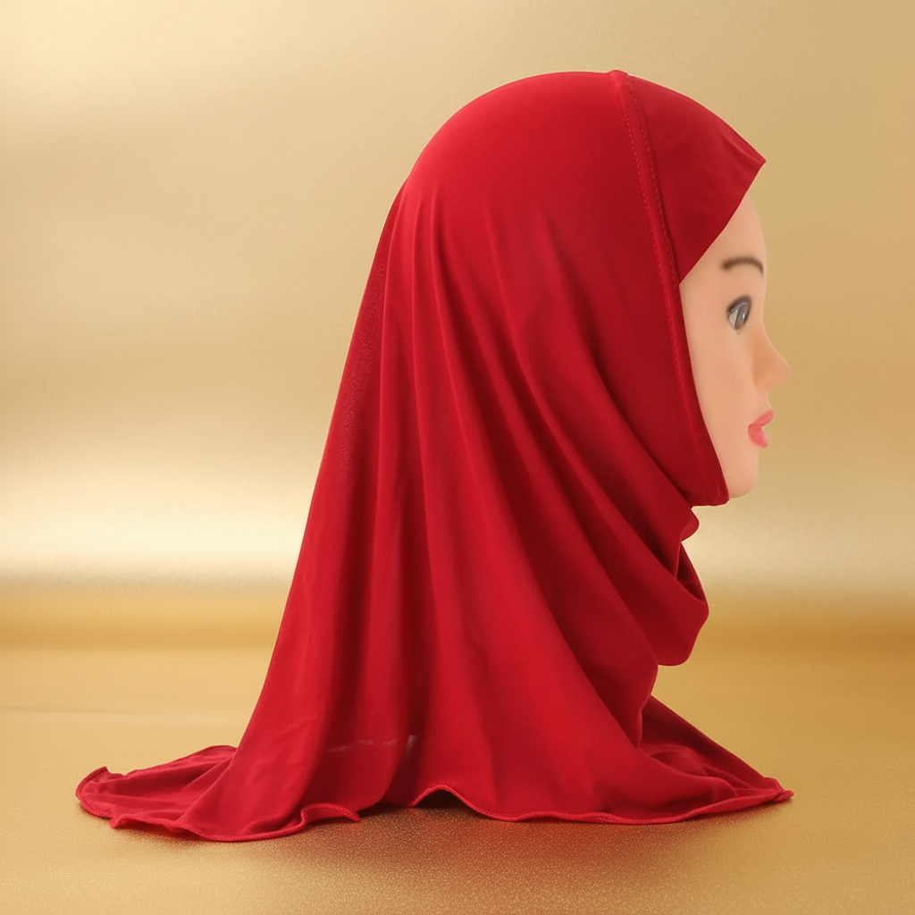 Hijab enfant fond beige doré