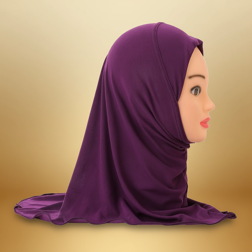 Hijab enfant fond beige doré