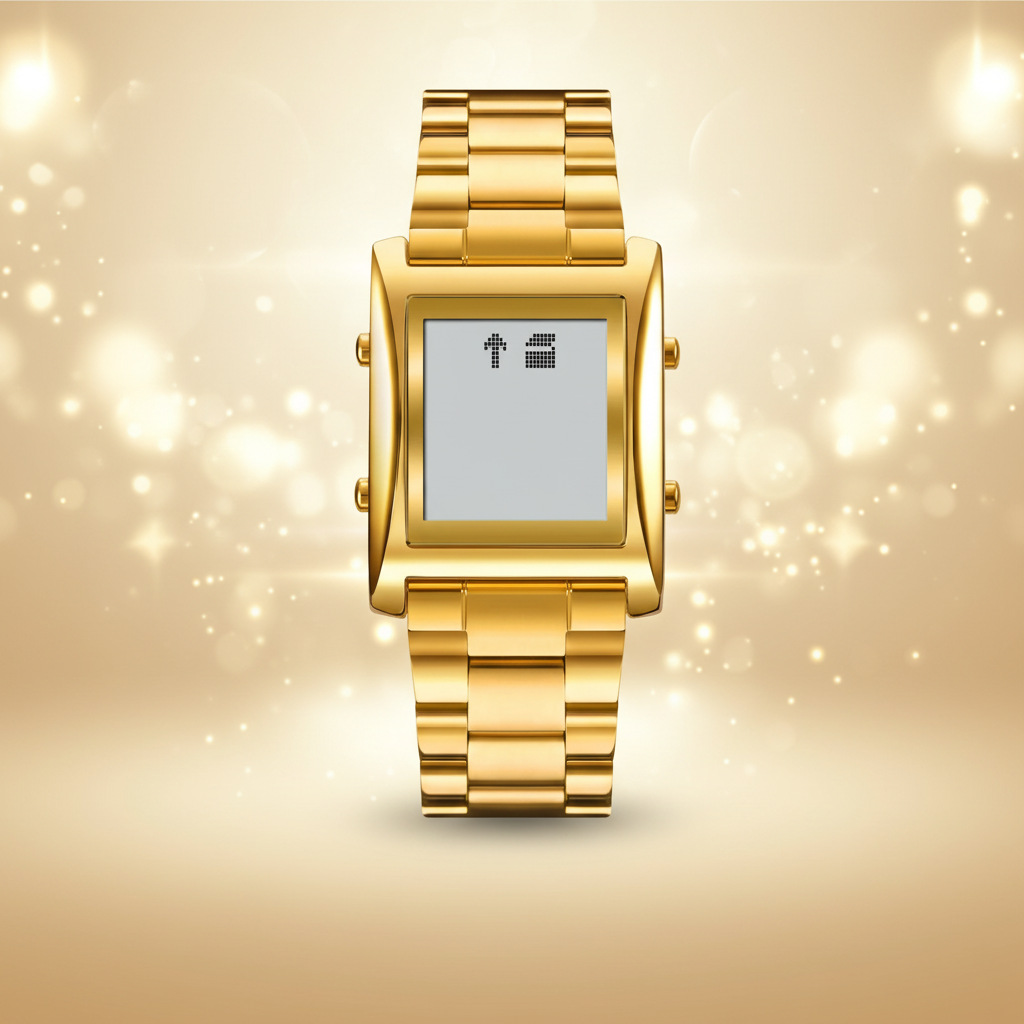 Montre dorée fond beige doré