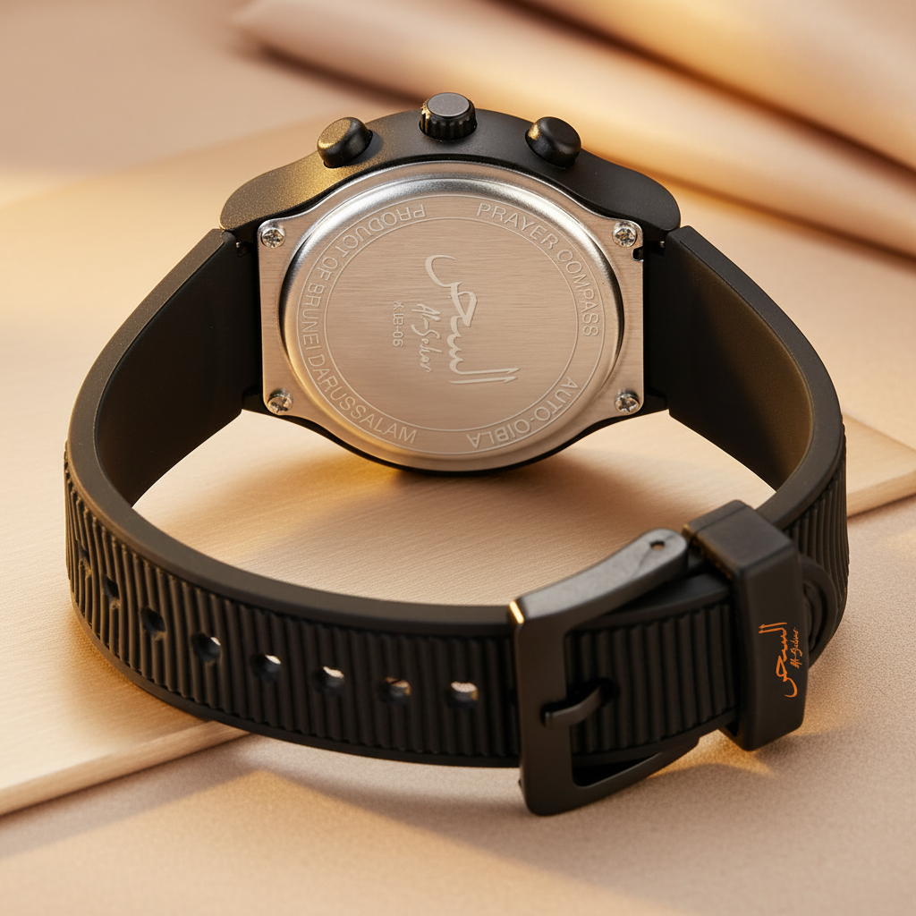 Montre prière dos fond beige doré