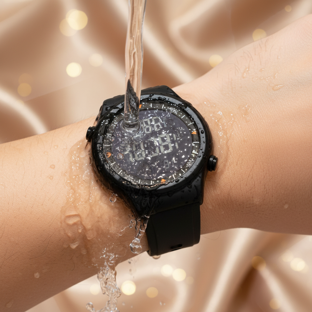 Montre prière waterproof fond beige doré