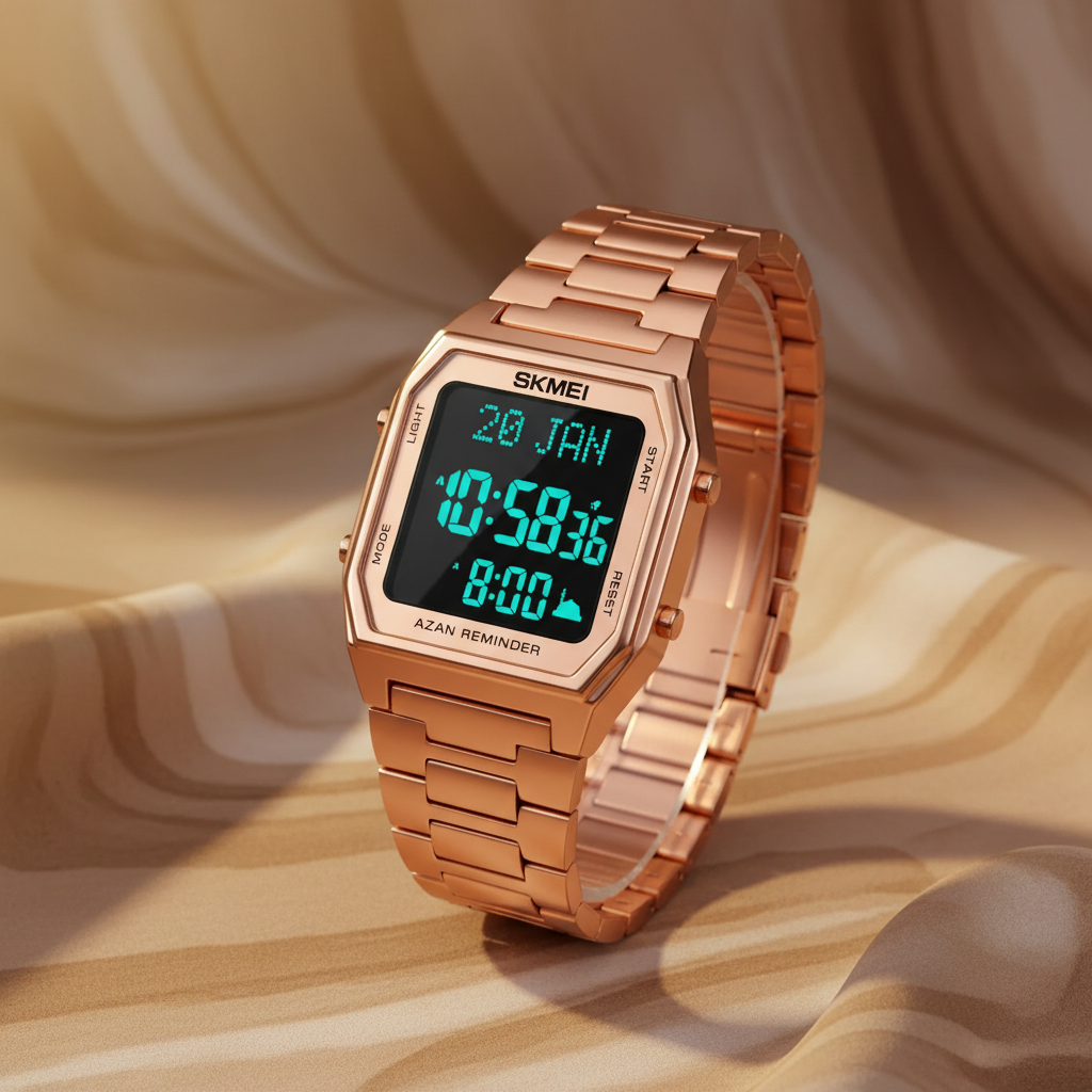 SKMEI rose gold fond beige doré