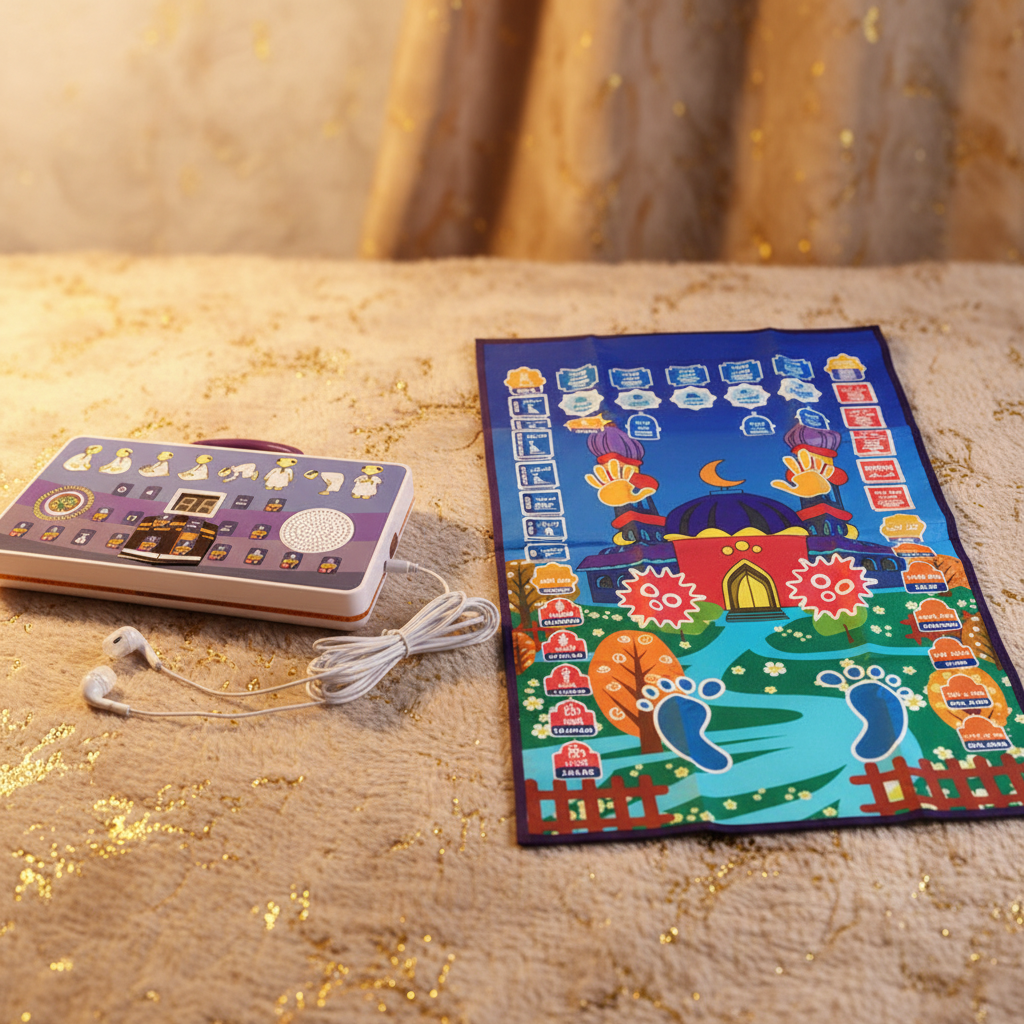 Tapis bleu set complet fond beige doré