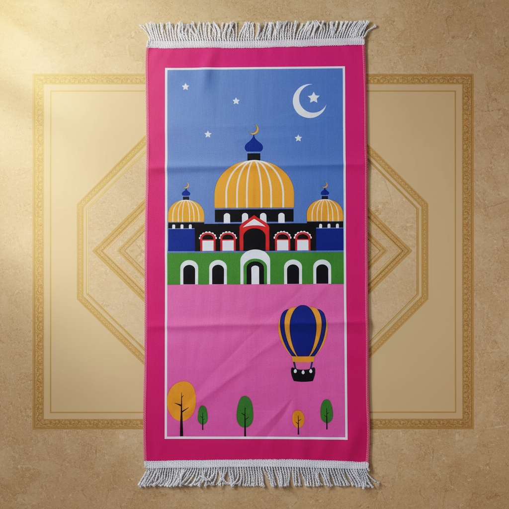 Tapis rose fond beige doré