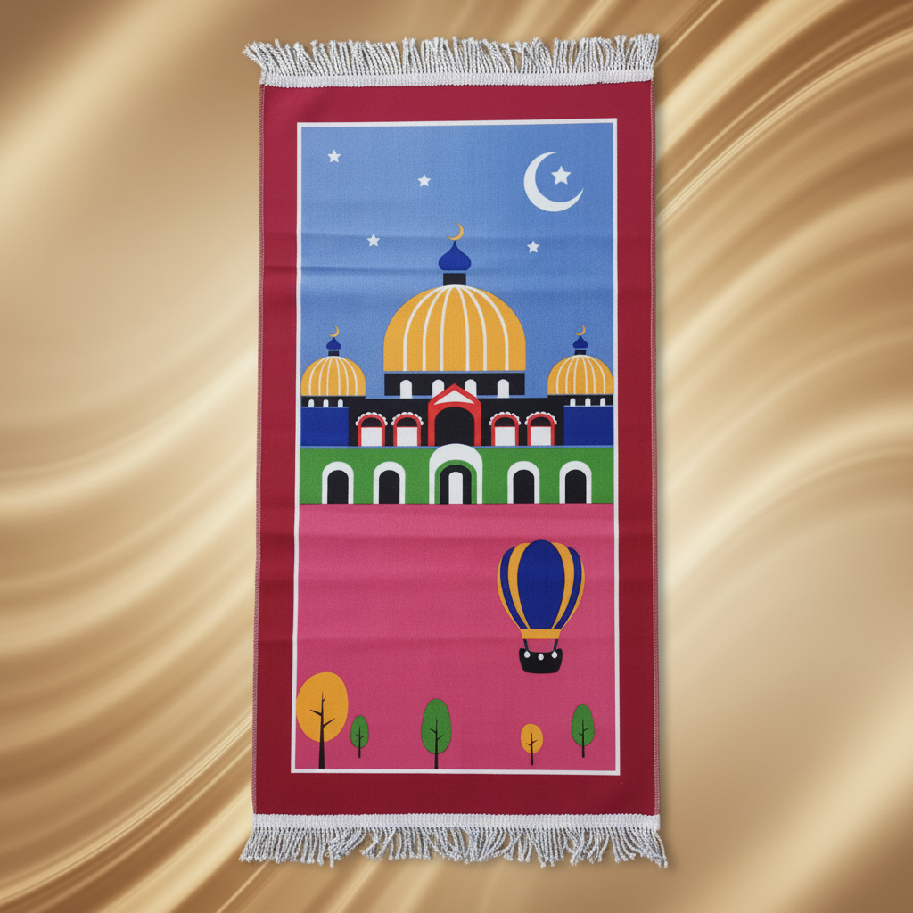 Tapis rouge fond beige doré